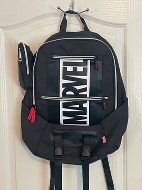 Marvel Black Backpack with White Logo